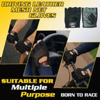 Chauffeur Driving Gloves Mesh Net Fingerless Cowhide Leather Palm Cotton Crochet Back Cycling, Wheelchair Gloves