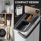 Compact Floor Mop and Bucket - Flat Mop and Bucket with Wringer Set Hands Free | Wet Dry Mop for Apartment, Tiny Home, RV, Windows, Wall (Compact Mop Bucket System Set (4 Pads))