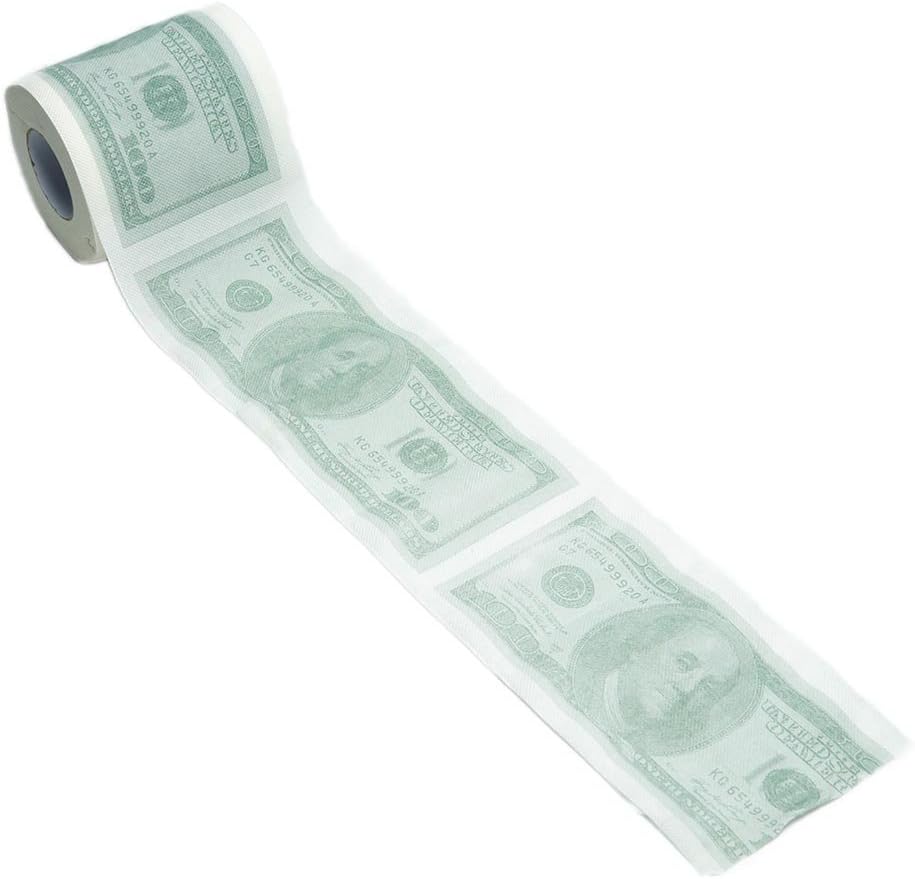 Money Toilet Paper Roll Bathroom Tissue Novelty 100 Dollar Bill