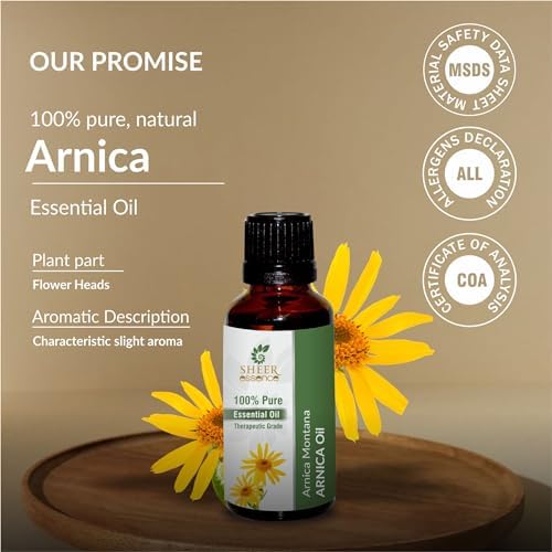 Arnica Essential Oil 118 ML (4 Fl. Oz) | 100% Pure Natural Undiluted Uncut Therapeutic Grade Arnica Montana Essential Oil