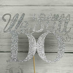 We Still Do Cake Topper - Marriage Anniversary/Wedding Anniversary Party Decoration Supplies, Double Sided Silver Glitter