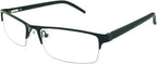 Half Rim Reading Glasses Mens Womens Black Gray Brown Readers