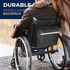 Wheelchair Bag, Polyester Electric Wheel Chair Pouch Portable Walker Backpack Storage Organiser with Reflective Strips for Seniors