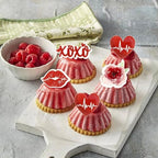 Rsstarxi 60 Pack Happy Valentine's Day Edible Cupcake Toppers Wafer Paper Lips Love Heart Cupcake Picks Red Rose Sweet Love Cake Decorations for Wedding Valentine's Day Party Supplies