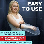100% Waterproof Cast Covers for Shower Arm - Tight Seal - Reusable Adult Half Arm Cast Protector - Hand, Wrist, Elbow, Forearm - After Surgery Bandage & Dressing Bag Sleeves for Wounds & Burns