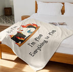 Punofell Funny Blanket for Women/Men, Chicken Gifts Blanket for Adults, Gifts for Coworkers Female/Male, It's Fine I'm Fine Everything is Fine Funny Soft Throw 50" x 60"