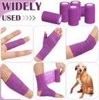 Treela 36 Pcs Self Adherent Bandage 4" X 5 Yard Wrap Breathable Cohesive Bandage Elastic Adhesive Tape for Stretch Athletic Sports Wrist Ankle(Purple)