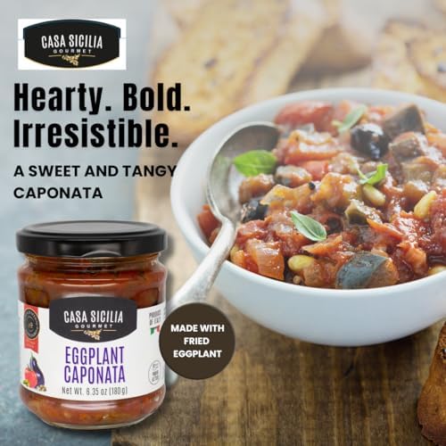 CASA SICILIA Eggplant Caponata, 180 gr, Product of Sicily, Italy (Pack of 1)
