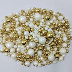 Edible White Gold Sugar Pearls Candy Sprinkles 120G/ 4.23Ounce Baking Cake Sprinkles Cupcake and Cake Topper Cookie Decorations Wedding Party Valentines Halloween Christmas Supplies