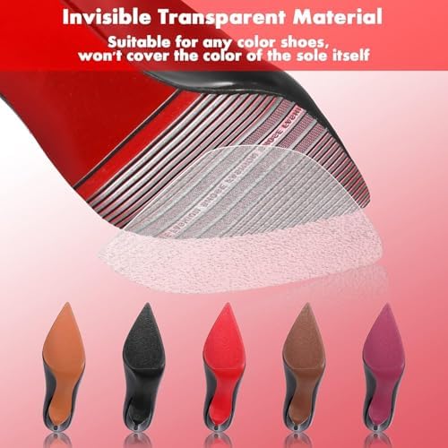 16 Pack Sole Protector for High Heel Shoes Red Bottom Sticker Crystal Clear Sole Guard Protectors Anti Slip 16 Sheets for 8 Pairs of Shoes Wear Resistant