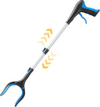 Telescopic Grabber Reacher Tool, 5-Level Adjustable Length (23'' to 41'') - Trash Claw Gripper, Pickup Stick for Litter Picking, Yard Work, and Seniors (Blue)