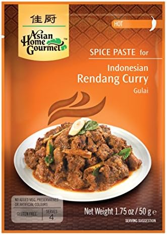 Asian Home Gourmet Spice Paste for: Indonesian Rendang Curry (Gulai) (3 Packets)