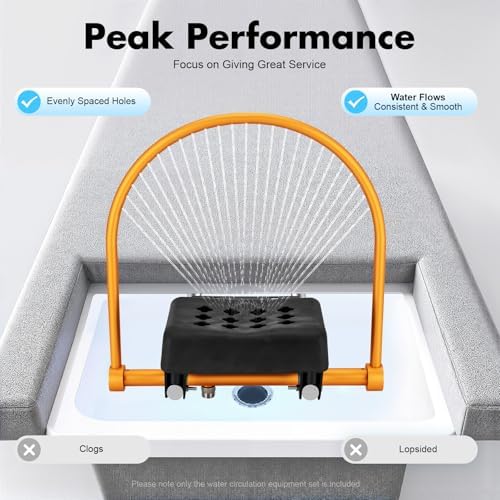 Salon Shampoo Bowl Water Circulation Head with Rotating Rack, Professional Hair Wash System with Even Water Flow for Barber Beauty Shop
