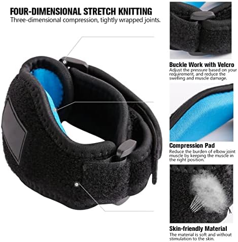Elbow Brace, Tennis Elbow Brace with Compression Pad for Both Men and Women [2 Pack]