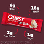 Quest Nutrition Crispy Protein Bar, Fruity Cereal Flavor, 18g Protein, 1g Sugar, 2g Net Carbs, Low Sugar, 12 Count
