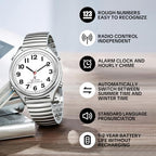 Atomic American English Talking Watch Speaks Clear and Loud Time, Date and Alarm time Perfect for Senior,Visually impaired or Blind People (Mens)