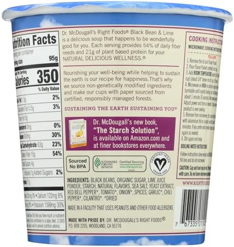 Dr. McDougall's Vegan Black Bean & Lime Soup, 3.4 oz