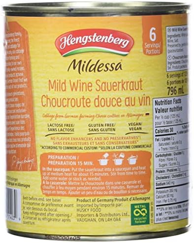 HENGSTENBERG Sauerkraut Mildessa Wine, 28.6 OZ