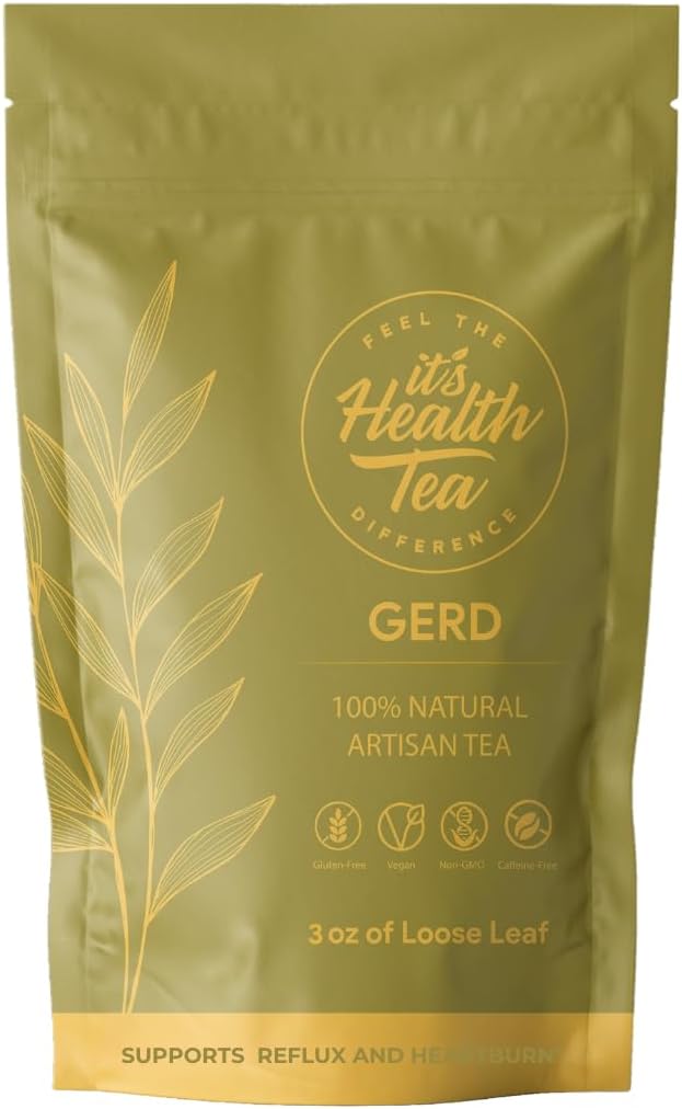 GERD Relief Herbal Tea: 8-Digestive Herb Blend, Natural Acid Reflux & Heartburn Aid, Pre/Post Meal Support, 3oz with 35 Bags