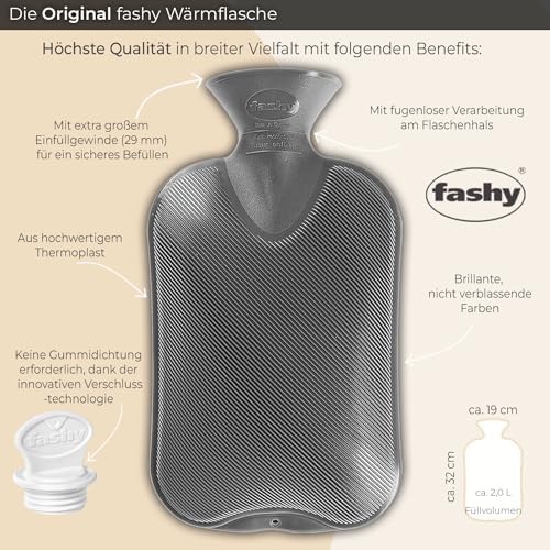 Fashy 2.0 Litre Cranberry Plain Hot Water Bottle