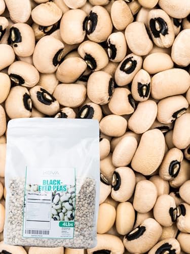 Kovafood Large Black Eye Peas Beans, Organic, Non-GMO, Import. 4lbs