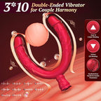 Double Dildo Sex Toys - G-spot Vibrator Double Sided Ended Lesbian Sex Toys for Couple with 10 Vibrating Modes, Long Realistic Strapless Dildo for Anal Pegging Play, Adult Rose Toys for Women Gay