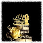 Wedding Cake Topper – Romantic Mr & Mrs Silhouette – Custom Bride & Groom Figurine with Elegant Design – Perfect for Weddings, Anniversaries & Special Celebrations