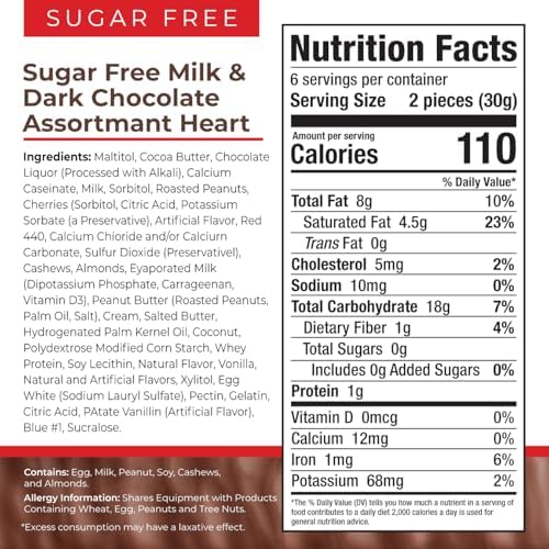 Asher's Chocolates, Sugar Free Chocolate Heart Shaped Assortment, Diabetic Friendly Chocolate, Small Batches of Kosher Chocolate, Giftable Design, Family Owned Since 1892 (14 Pieces, 7oz)