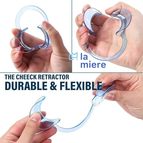 LA MIERE Dental Cheek Retractor C Shape Mouth Opener Size S,M,L, Pack of 3, Blue