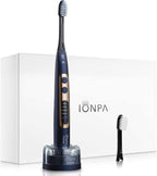 IONIC KISS IONPA DP Navy Blue Premium USB Rechargeable Ionic Power Electric Toothbrush, Brushing Timer, 4 Modes, 2 Soft Extended Filament Brush Heads Made in Japan, You hyG DP-111NB