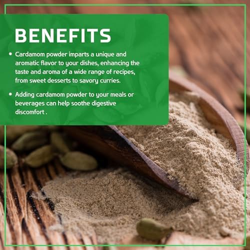 Organic Ground Cardamom Powder 3.5 Ounce Bag - Premium, Aromatic, Non-GMO - by Jiva Organics