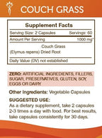 Secrets of the Tribe Couch Grass 120 Capsules, 1000 mg, Couchgrass (Couch Grass, Elymus repens) Dried Root (120 Capsules)