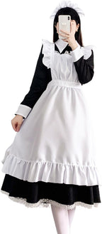 chigemianbaoba Womens French Maid Costume Anime Party Uniform Lolita Outfits Fancy French Apron Dress for Halloween Cosplay