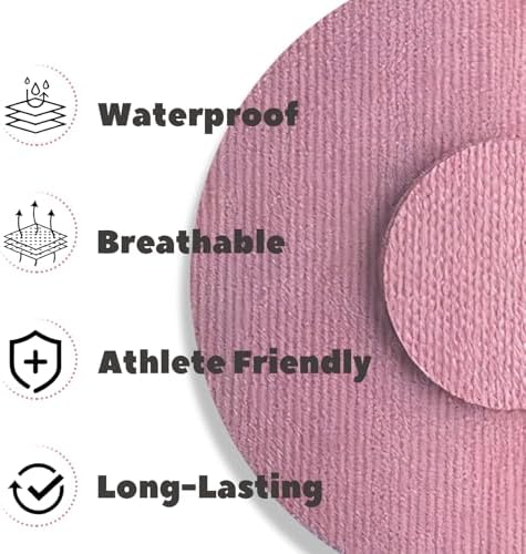 Nepia 30 Pcs Pink CGM Sensor Patches | Waterproof Adhesive for Dexcom G7/Libre1 2 3/Enlite | 14 Days Long-Lasting Protection | Sweatproof Sensor Covers with Comfortable Fit for Active Lifestyle