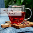 Loose Leaf Tea No Caffeine with Raspberry, Cornflower, Rosehip & Hibiscus (4oz.) – Fruit Tea Summer Herbal Infusion with Wild Berries