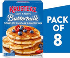 Krusteaz Light and Fluffy Buttermilk Complete Pancake Mix, Waffle and Pancake Mix, Just Add Water, 32 oz Box (Pack of 8)