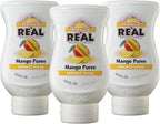 Mango Reàl Infused Exotics, Mango Puree Infused Syrup, 16.9 FL OZ Squeezable Bottle (Pack of 3)