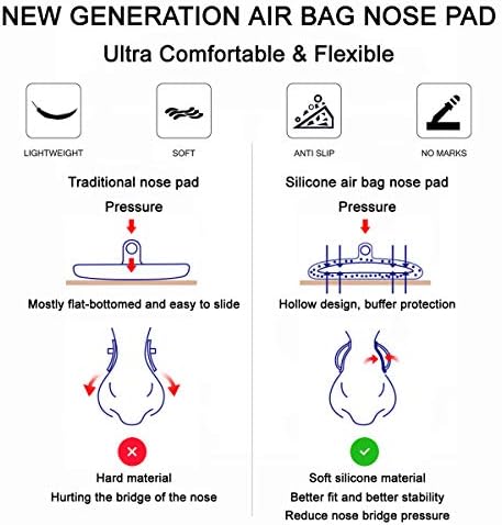 Push-in Eyeglass Nose Pads, 6 Pairs 15mm Soft Silicone Air Chamber Push in Nose Pads for Glasses