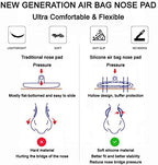 Push-in Eyeglass Nose Pads, 6 Pairs 15mm Soft Silicone Air Chamber Push in Nose Pads for Glasses