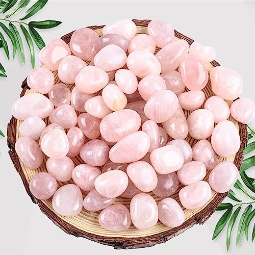 3lb Natural Bulk Rose Quartz Tumbled Polished Stones Crystal Set Quartz Stone Kit Real Raw Stones for Home Decoration Reiki Gifts Energy Therapy Beginners-Stone Size 15-30MM
