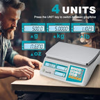 Industrial Counting Scale 30kg/66lb x 0.1g Digital Inventory Counting Scale High Precision Electronic Gram Scale with Battery DC/AC Power for Parts Jewelry Coins (g/kg/lb/oz)