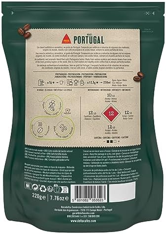 Delta Cafés Portugal 220gr/7.7oz Ground Coffee - Pack of 3 - Smooth and Delicious Medium Roast Coffee, Espresso Machine Compatible, Universal Grinding