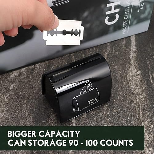 Razor Blade Storage Bank & Disposal Case, Mail Box for Used DE Safety Razor Blades (Black)