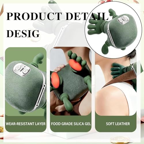 Bionic Hand Neck and Shoulder Massager with Heat, Shiatsu Kneading Trapezius Muscle Massager, Cordless Portable Full Body Massage Device, Gift for Office Workers & Parents
