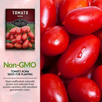Roma Tomato Seeds for Planting - Determinate Heirloom Paste Tomato Variety for Sauce and Canning - Productive Italian Roma Tomatoes, Non-GMO Open Pollinated - Survival Garden Seeds (1 Pack)
