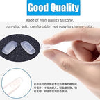 OPUGIT Eyeglass Nose Pads 5 Pairs Push in Soft Silicone Replacement Rectangle Push Slide Slip in Silicone Nosepads for Eye Glasses Eyeglasses Sunglasses, Clear, M size