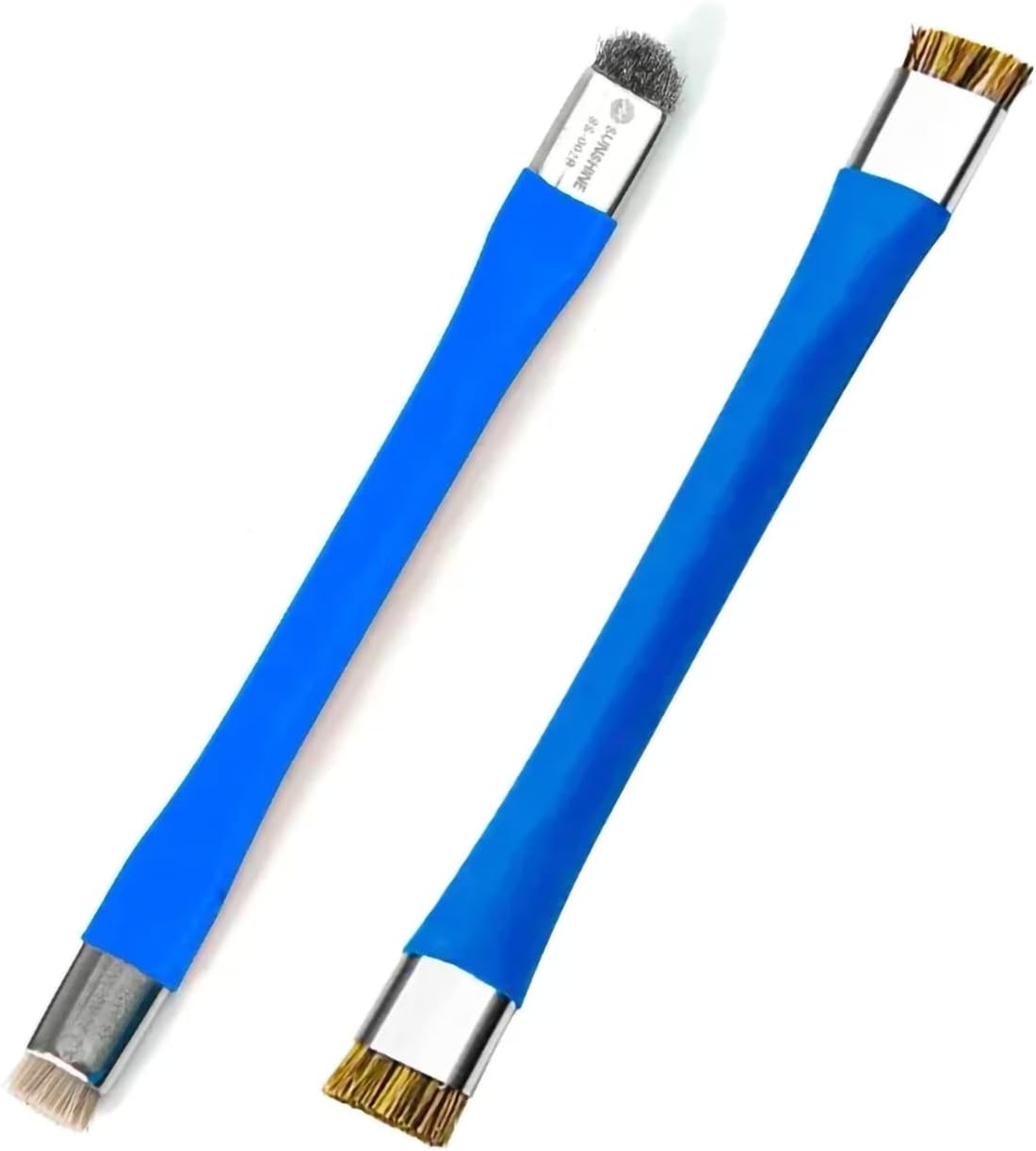 DIYPHONE 2Pcs Double Head ESD Safe Brush, Anti-Static Phone Motherboard PCB Cleaning Brush for Mobile Phone PC Repair Electronic Components Circuit Board IC Clean Remove Glue Tools,Blue