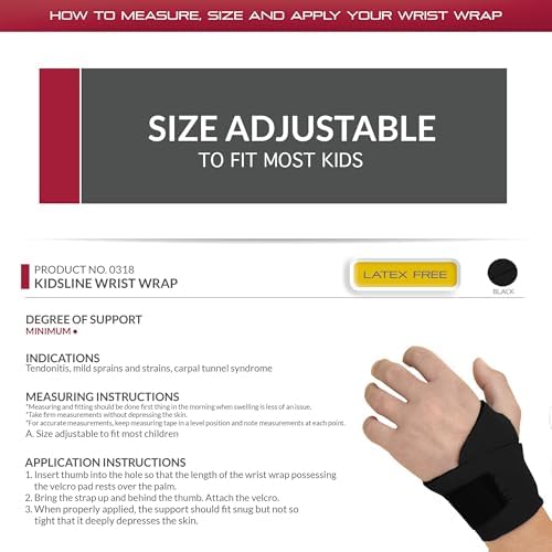 OTC Kidsline Wrist Wrap, Compression Support, Reversible, Adjustable