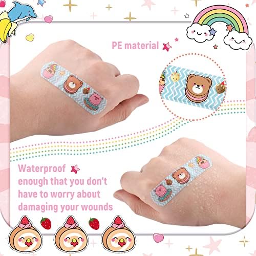 Kids Adhesive Bandages Bulk Cute Cartoon Bandages for Kids Waterproof Breathable Protect Scrapes and Cuts for Girls Boys Children Toddlers(120 Pieces)