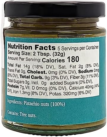 Nutural World - Crunchy Pistachio butter 6 Oz (170g) / 100% pure single ingredient - Great Taste Award winner